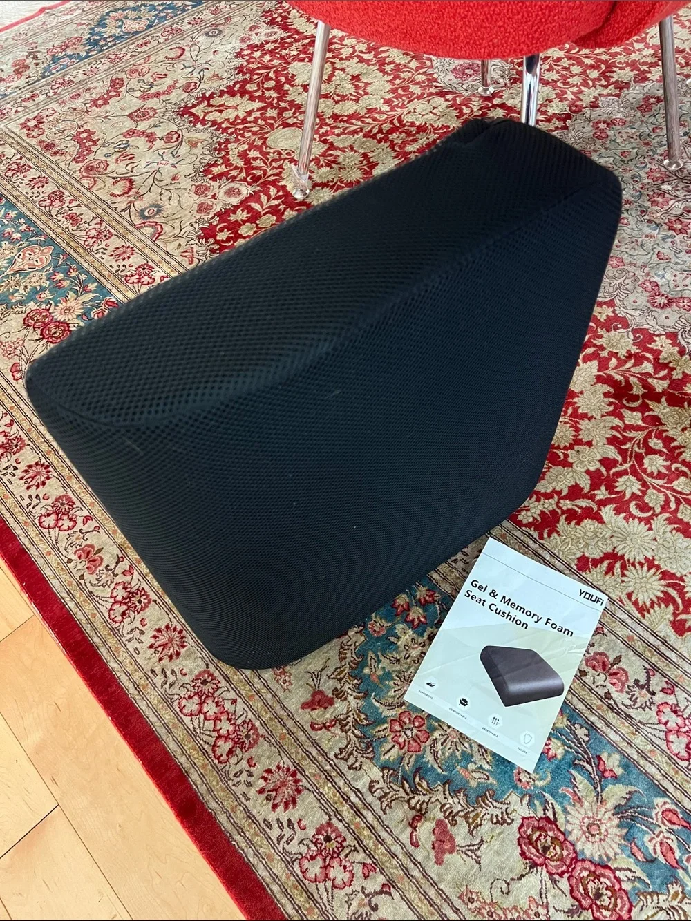 NEW Black Gel & Memory Foam Seat Cushion - Portable Support